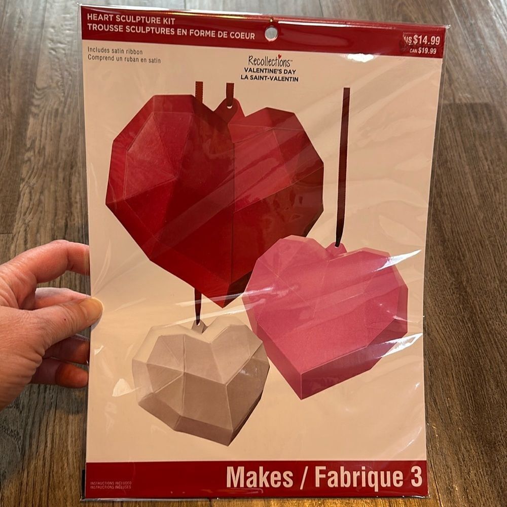 NEW Valentine Recollections Heart Sculpture Kits (3 Hearts)